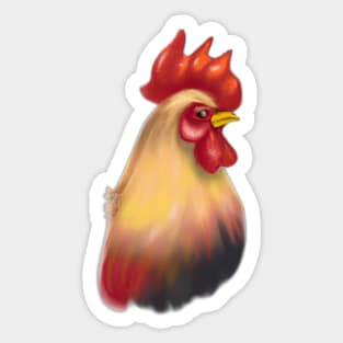 Cute Rooster Drawing Sticker